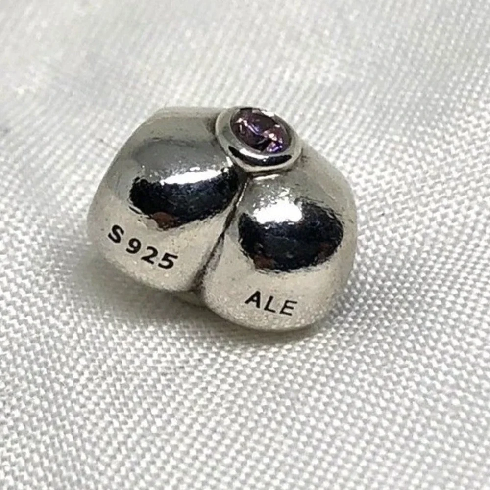 Pandora Sterling Silver Pink Cubic Zirconia Heart Charm 790134PCZ